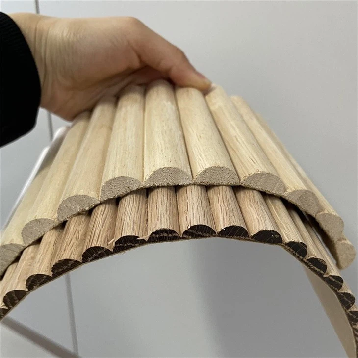 Rollo de panel de pared semicircular de tambor de MDF acanalado, tablero curvo Flexible para muebles, paneles de pared flexibles de madera maciza